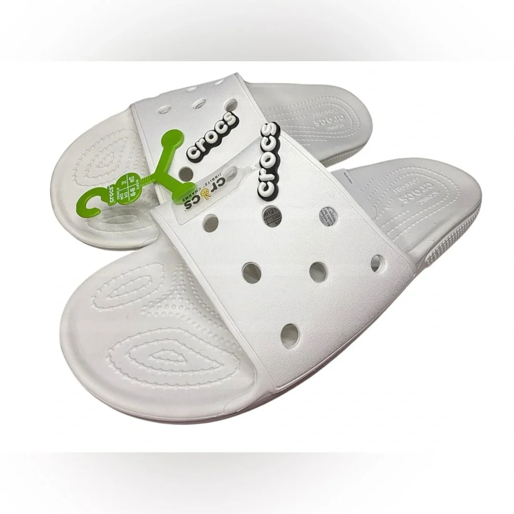 CROCS Classic Slide Sandals Men Size 13 White Slip On Clogs Shoes